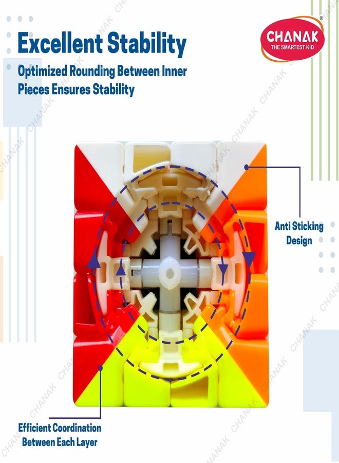Chanak مكعب تشاناك 4x4، مكعب ألغاز عالي السرعة بدون ملصقات للأطفال، مكعب للعصف الذهني للأطفال فوق 6 سنوات، معتمد من مكتب المعايير الهندية (BIS). - Image 5